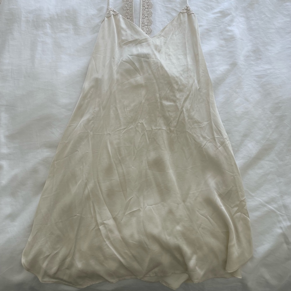 bhldn cream colored silk sleep dress